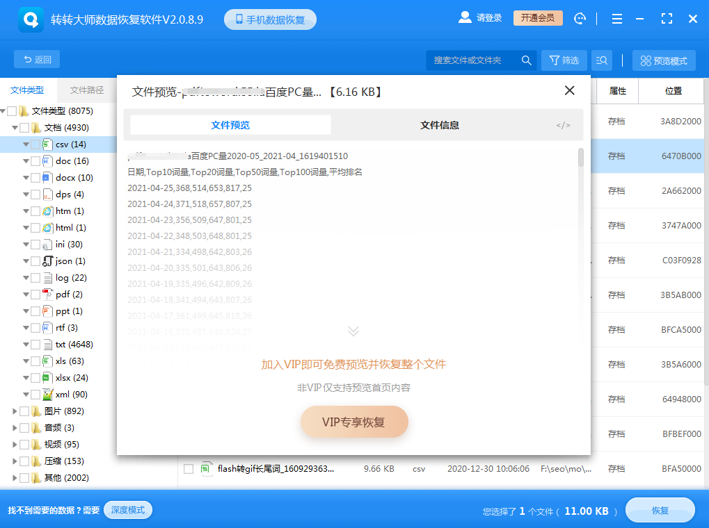 使用專業(yè)恢復(fù)軟件步驟四