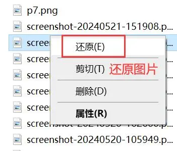 從回收站直接恢復(fù)（如果未清空）