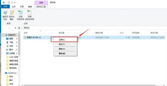 檢查回收站（如果適用）
